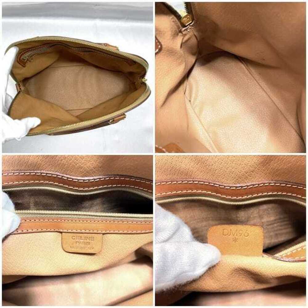 Celine Bag Brown Macadam Shoulder Top Handle Leather Zipper All over Logo - Picture 9 of 10